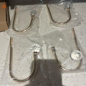 Crystal-Top Gold Tone Handbag Hanger.  3 sets of 2 each